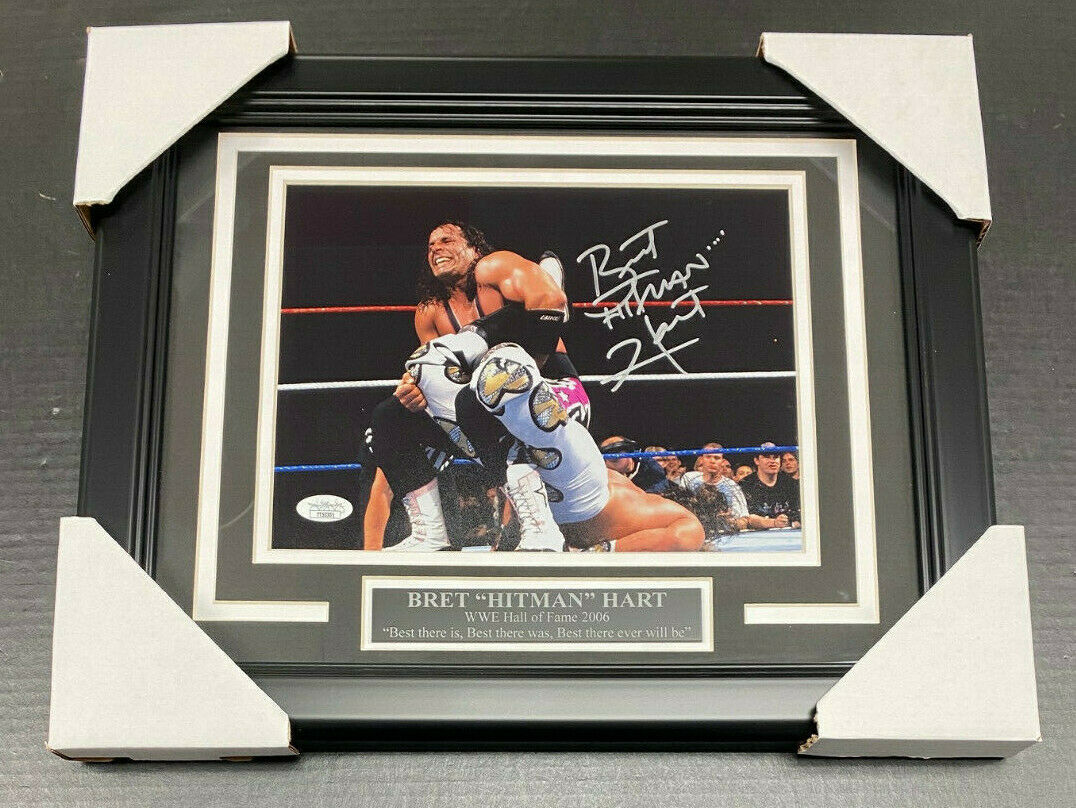 Bret Hart Autographed Framed 8x10 Photo JSA COA