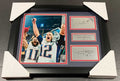 Tom Brady Julian Edelman Patriots Autographed Laser Reprint Framed 8x10 Photo