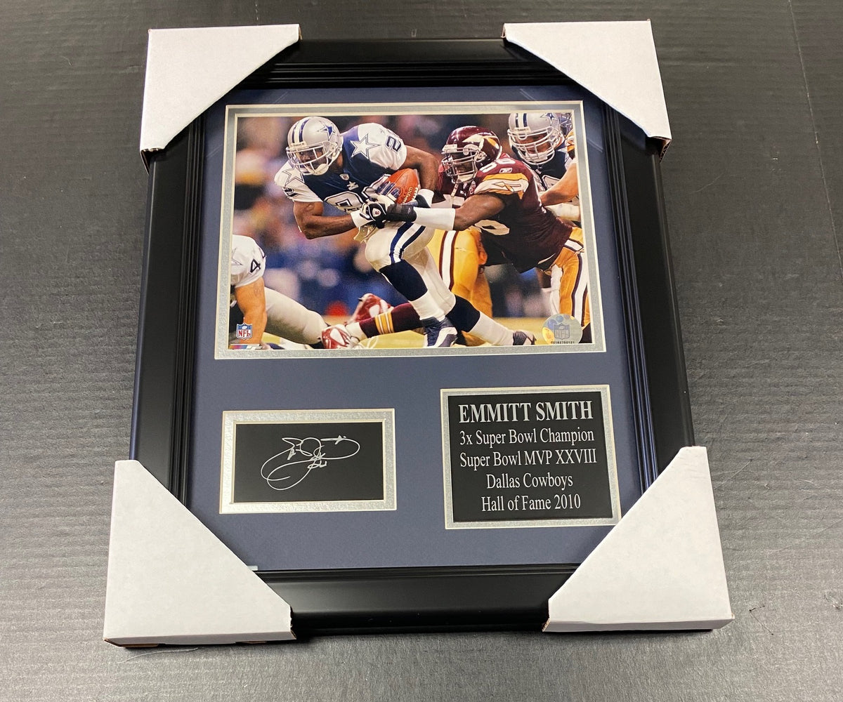 Emmitt Smith Autographed Facsimile Laser Engraved 8x10 Photo Framed
