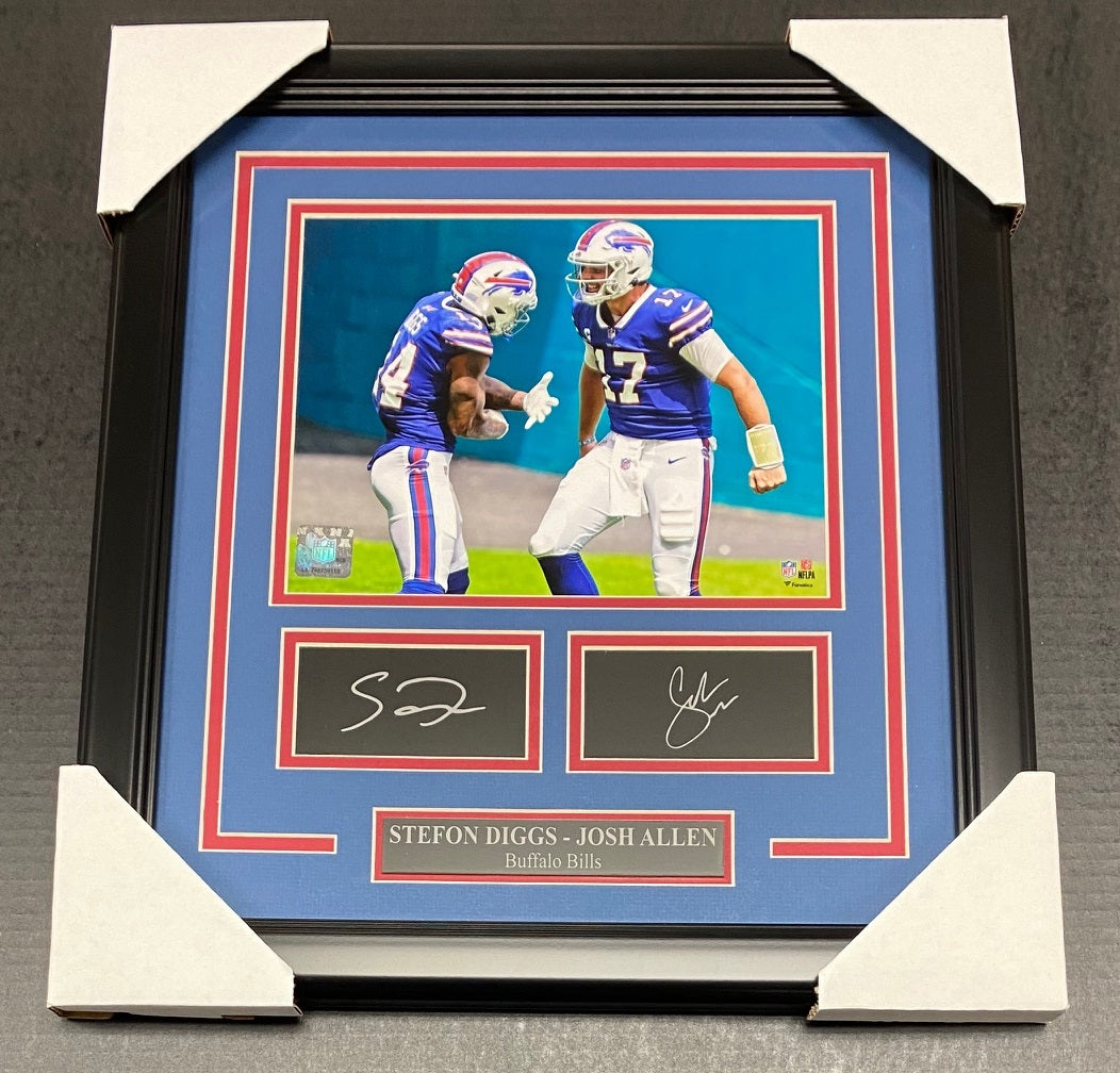 Josh Allen Stefon Diggs Autographed Facsimile Framed 8x10 Photo
