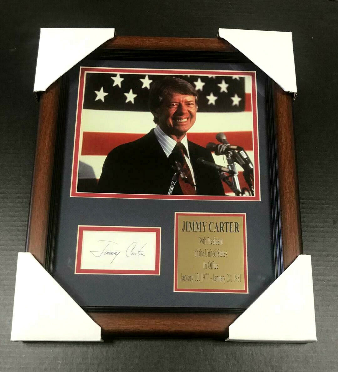 Jimmy Carter 39th President USA Facsimile Autographed Reprint Framed 8x10 Photo