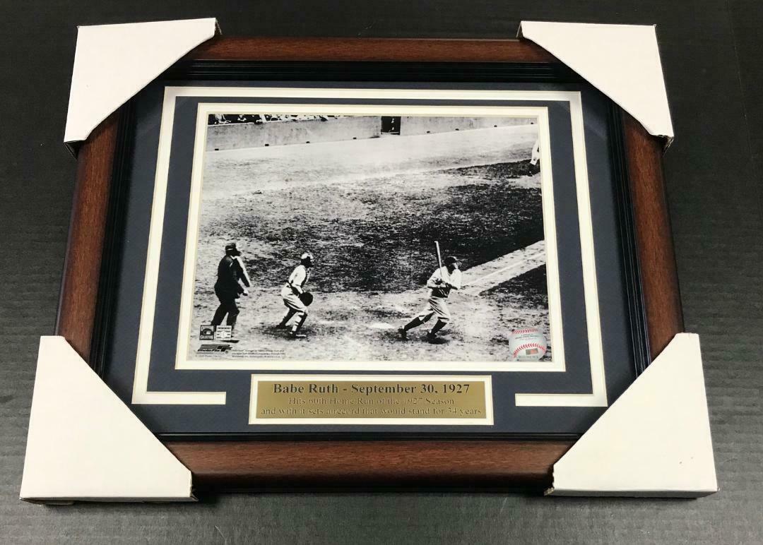 Babe Ruth Hits 60th Home Run 1927 New York Yankees Framed 8x10 Photo