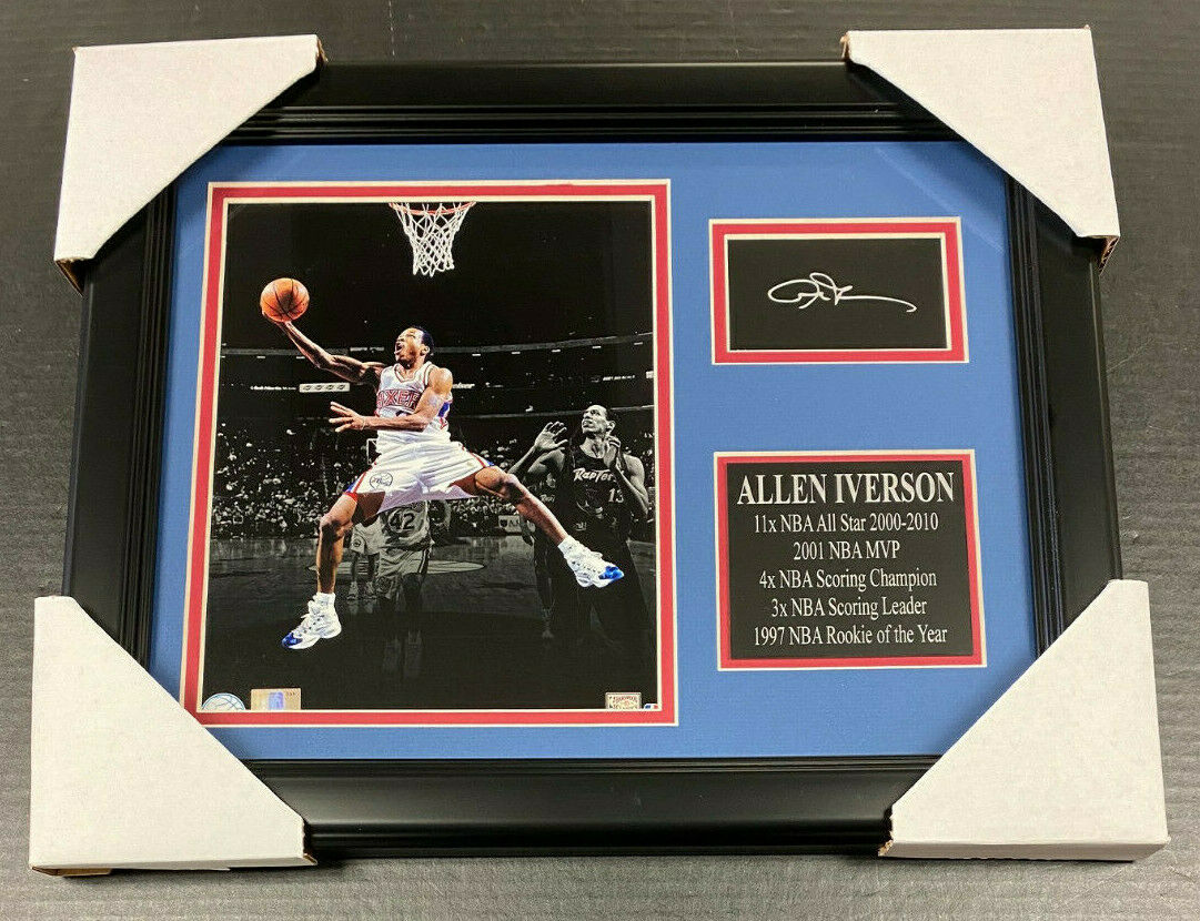 Allen Iverson Philadelphia 76ers Autographed Reprint Framed 8x10 Photo