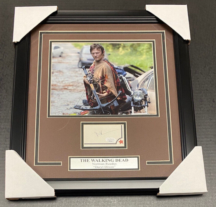 Norman Reedus the Walking Dead Book Cut Autographed 8x10 Framed Photo