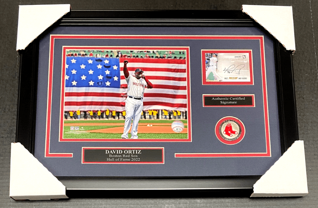 David Ortiz Autographed CD with 8x10 Photo Framed Boston Red Sox