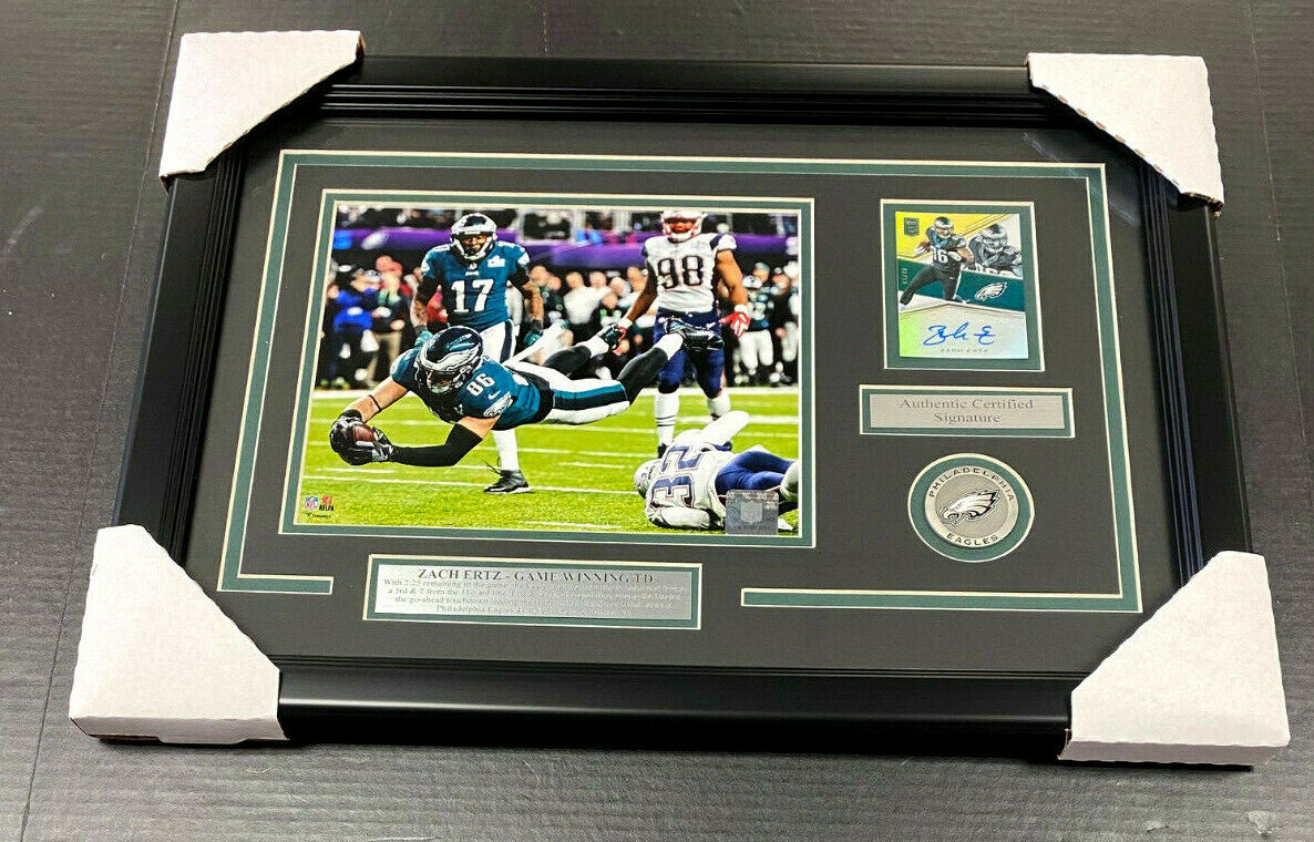 Zach Ertz Philadelphia Eagles Autographed Card with 8x10 Photo Framed