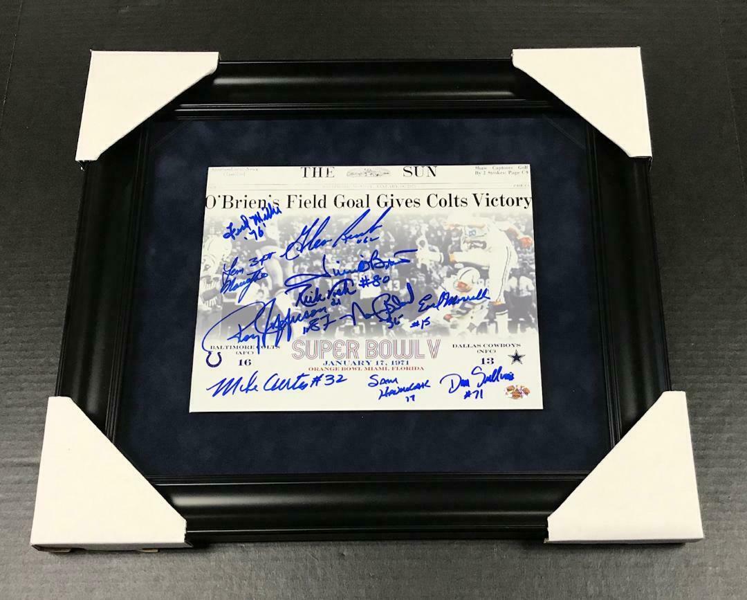 Baltimore Colts Team Signed Super Bowl V Framed 8x10 Photo Earl Morrall, Curtis