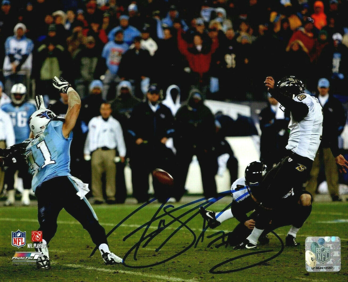 Matt Stover #4 Autographed Authentic 8x10 Baltimore Ravens Photo