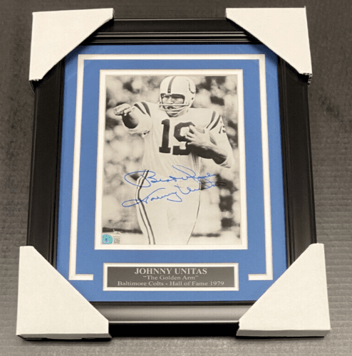 Johnny Unitas Baltimore Colts Autographed 8x10 Framed Photo Beckett BAS COA