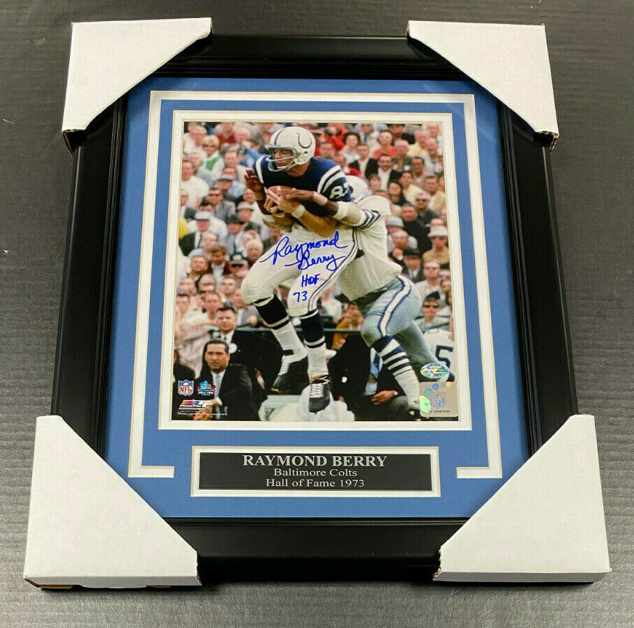 Raymond Berry Baltimore Colts Autographed 8x10 Photo Framed