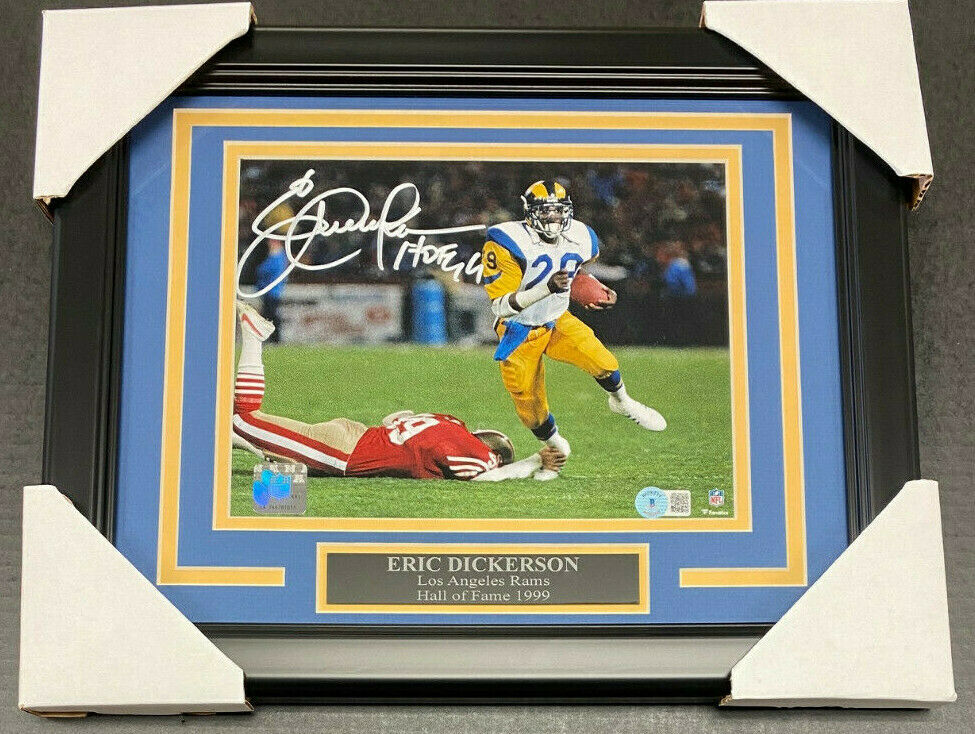 Eric Dickerson Rams Autographed 8x10 Framed Photo BAS COA
