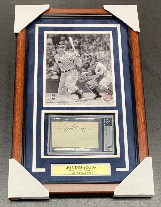 Joe DiMaggio Signed Autographed Cut Signature Framed 8x10 Photo Beckett COA