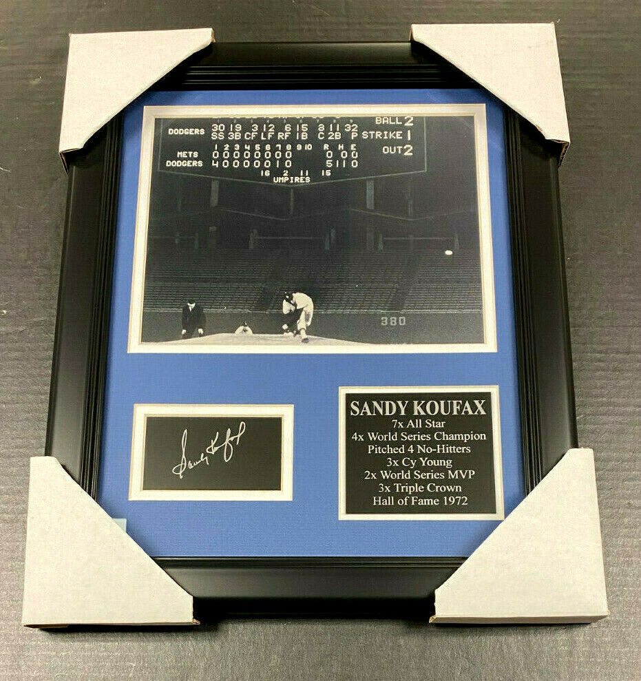Sandy Koufax Dodgers Laser Engraved Autograph Reprint Framed 8x10 Photo