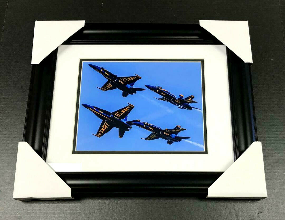 U.s. Navy Blue Angels Flying Planes Framed 8x10 Photo