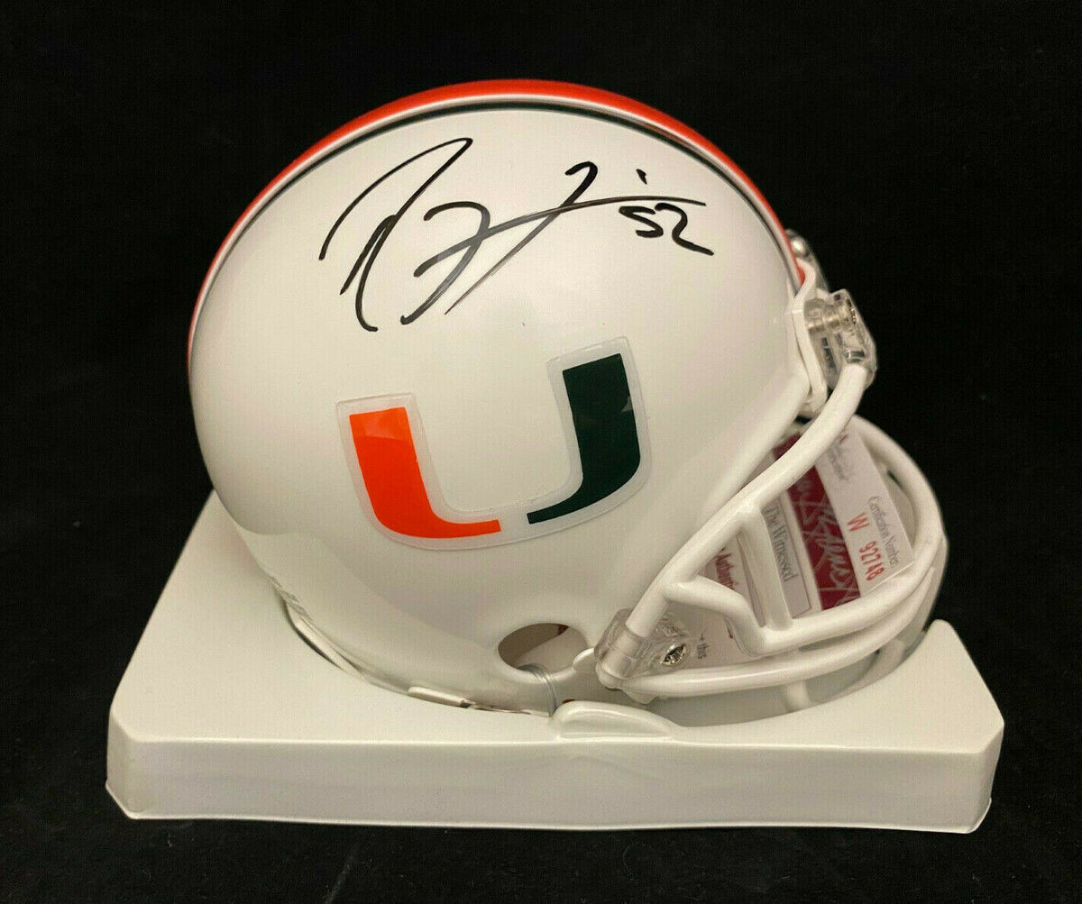 Ray Lewis Miami Hurricanes Autographed Mini Helmet