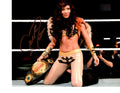 Melina Autographed 8x10 Photo with Championship Belt