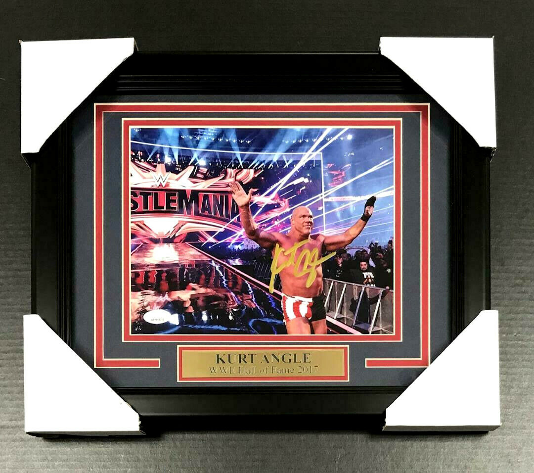 Kurt Angle WWE WWF Framed 8x10 Autographed Photo #2