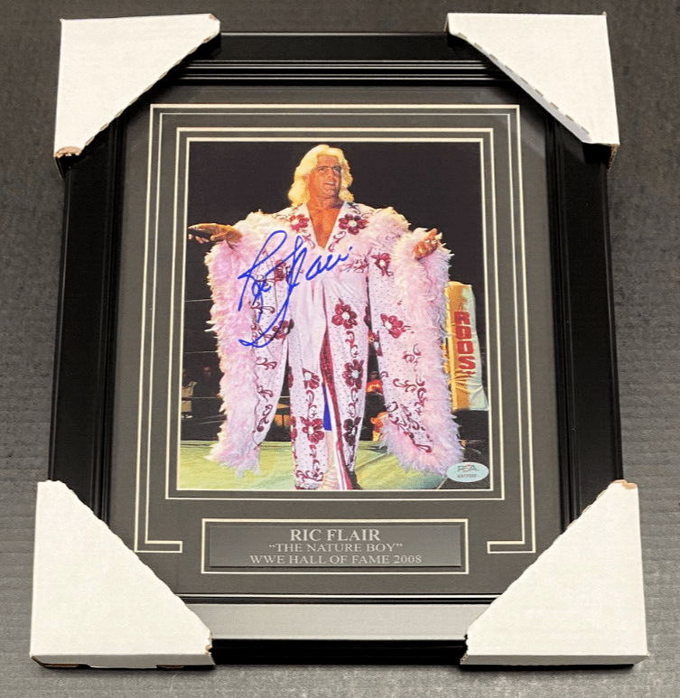 Ric Flair Autographed 8x10 Photo Framed PSA Pink Robe the Nature Boy