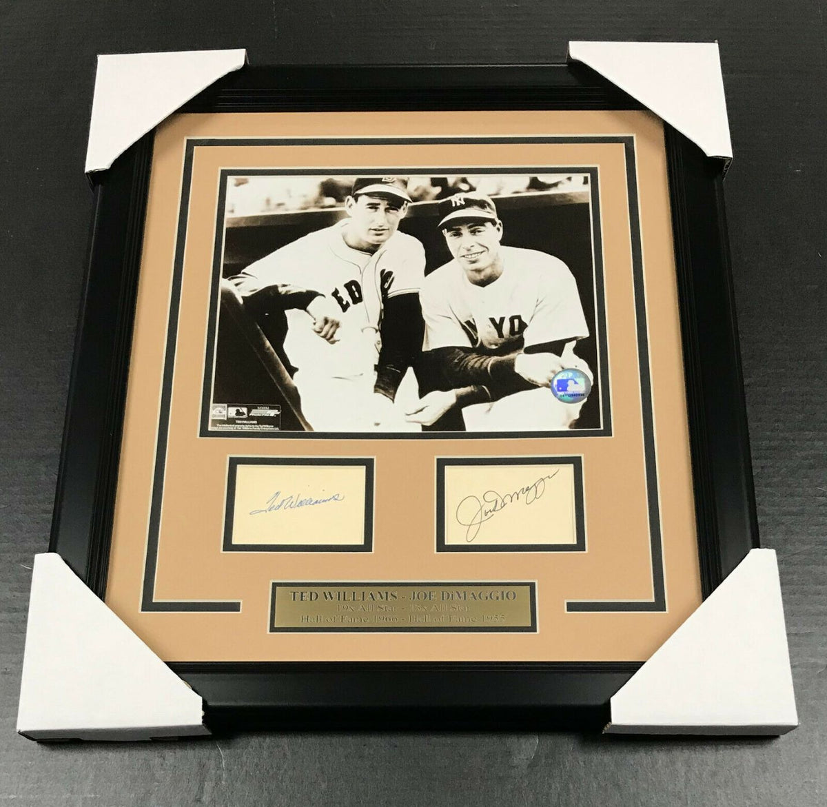 Ted Williams Joe DiMaggio Autographed Cut Facsimile Reprint Framed 8x10 Photo