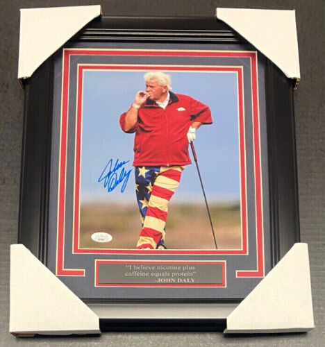 John Daly Caffeine Nicotine Smoking Autographed 8x10 Framed Photo