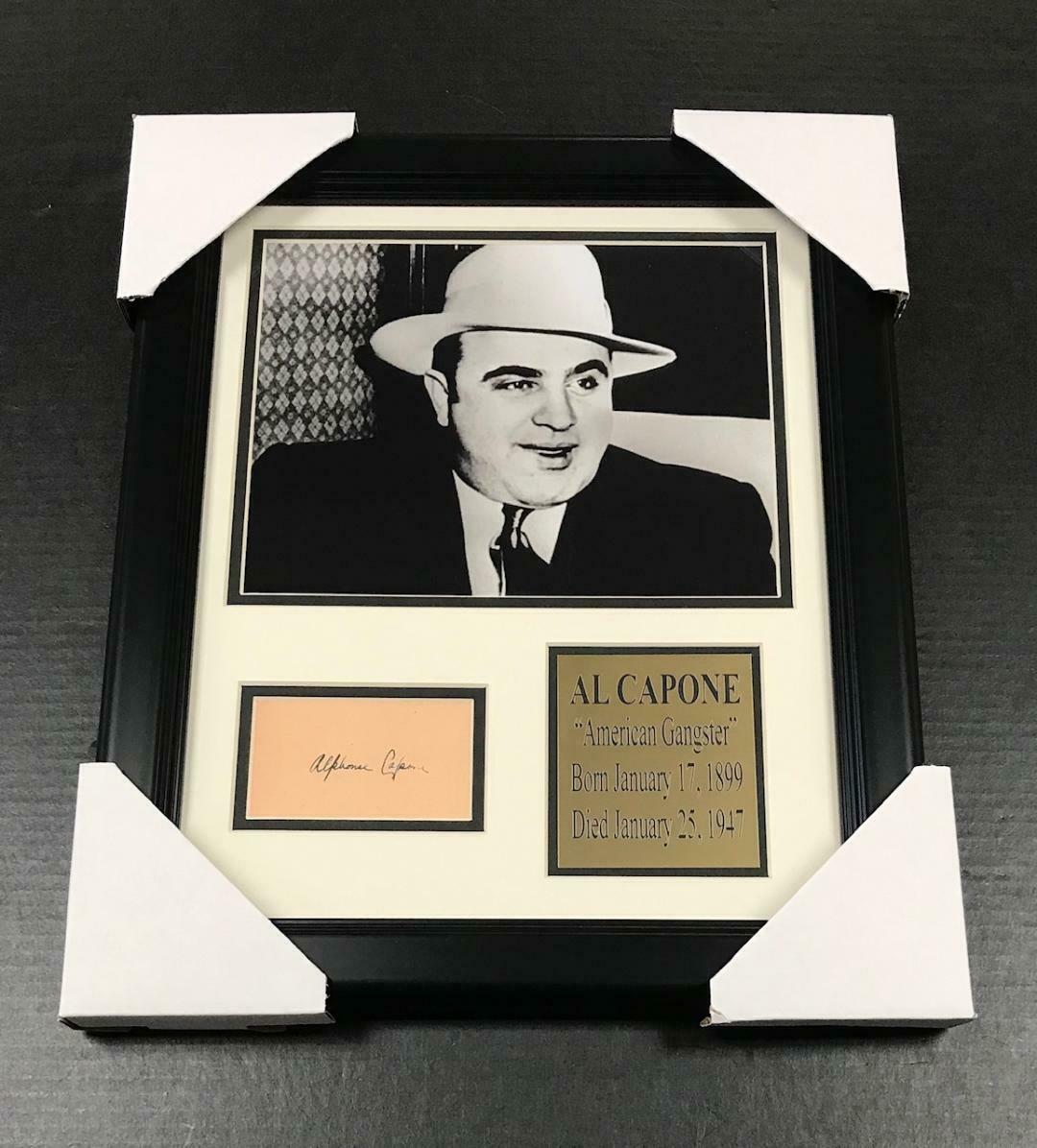 Al Capone Gangster Autographed Cut Signature Facsimile Framed 8x10 Photo