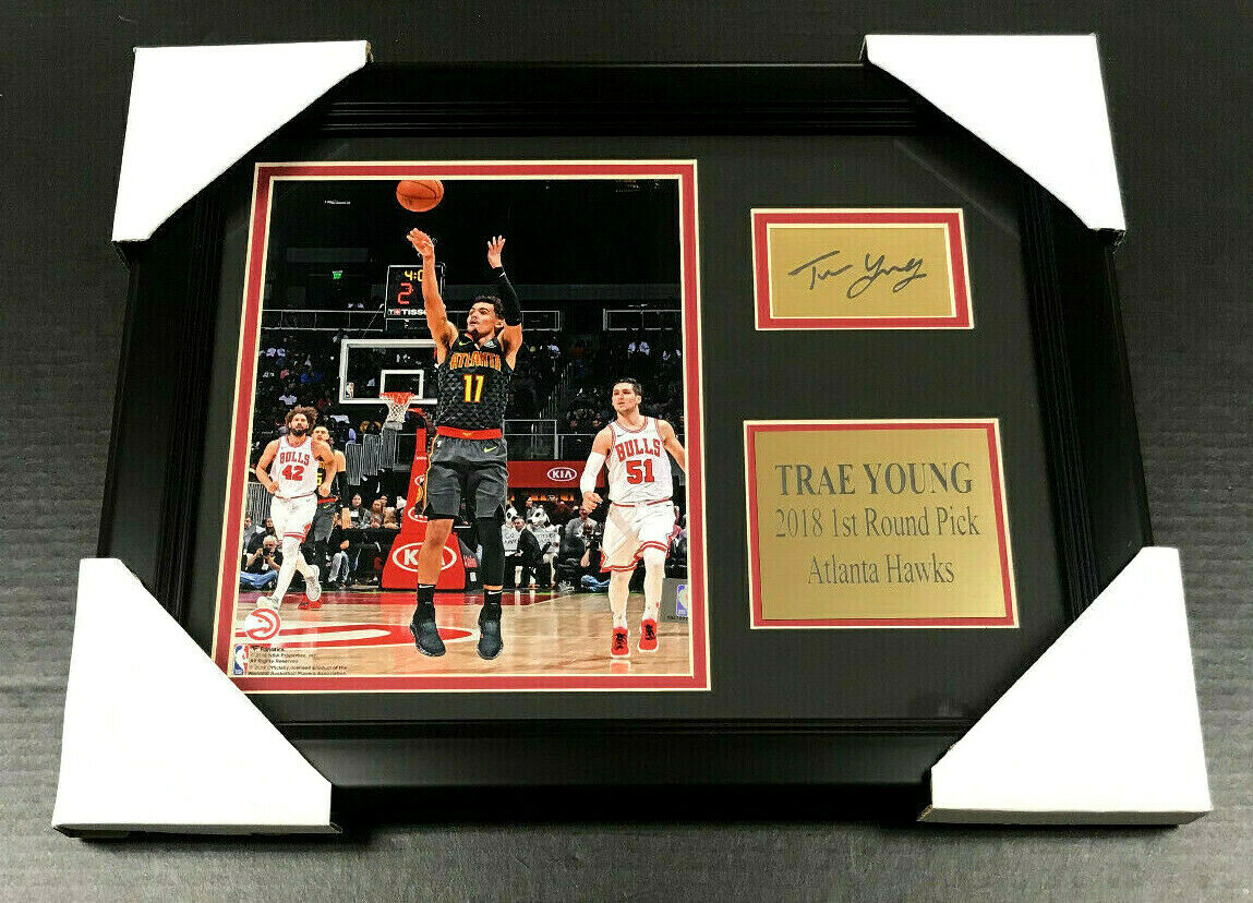 Trae Young Atlanta Hawks Laser Engraved Autographed Framed 8x10 Photo