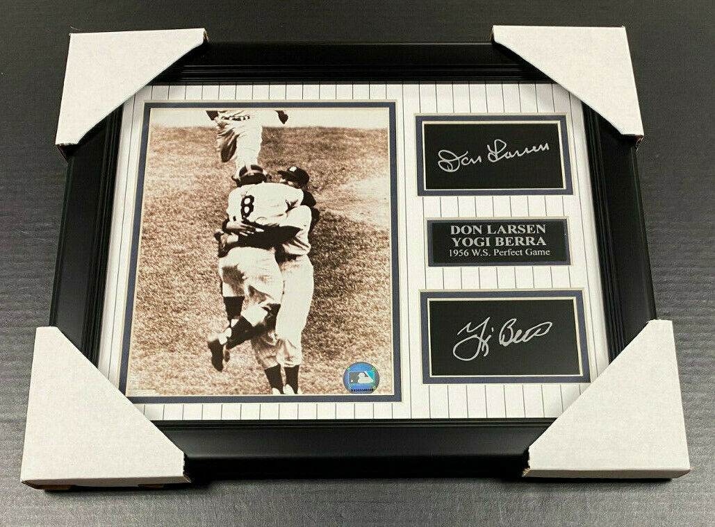 Don Larsen Yogi Berra Yankees 1956 Laser Engraved Framed 8x10 Autograph Reprint