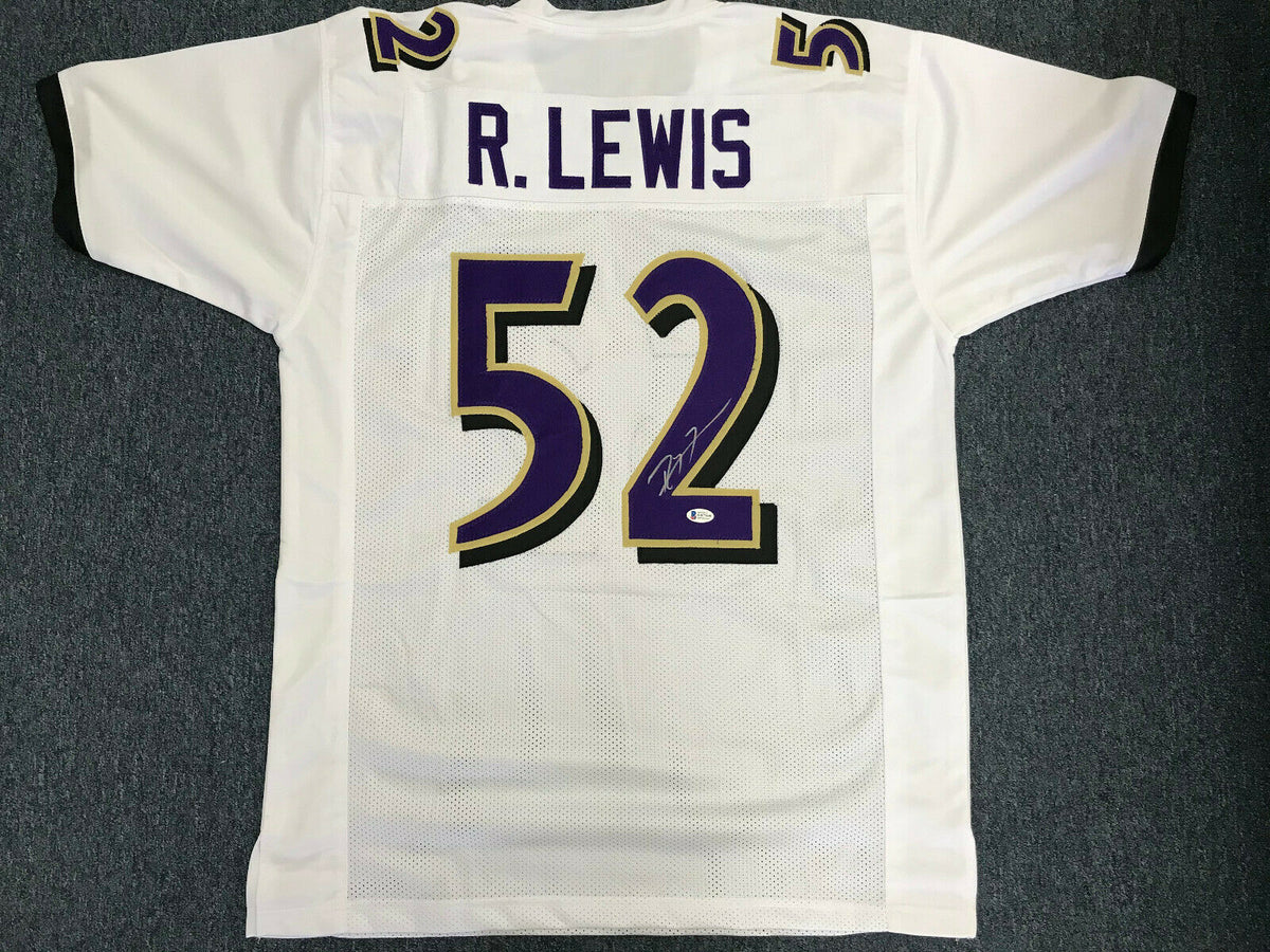 Ray Lewis Baltimore Ravens Signed Autographed Custom Jersey BAS COA