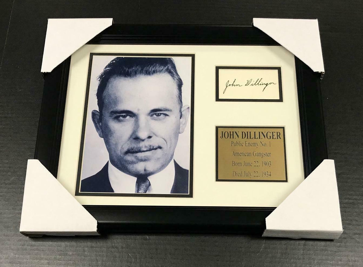 John Dillinger Autographed Cut Signature Facsimile Framed 8x10 Photo