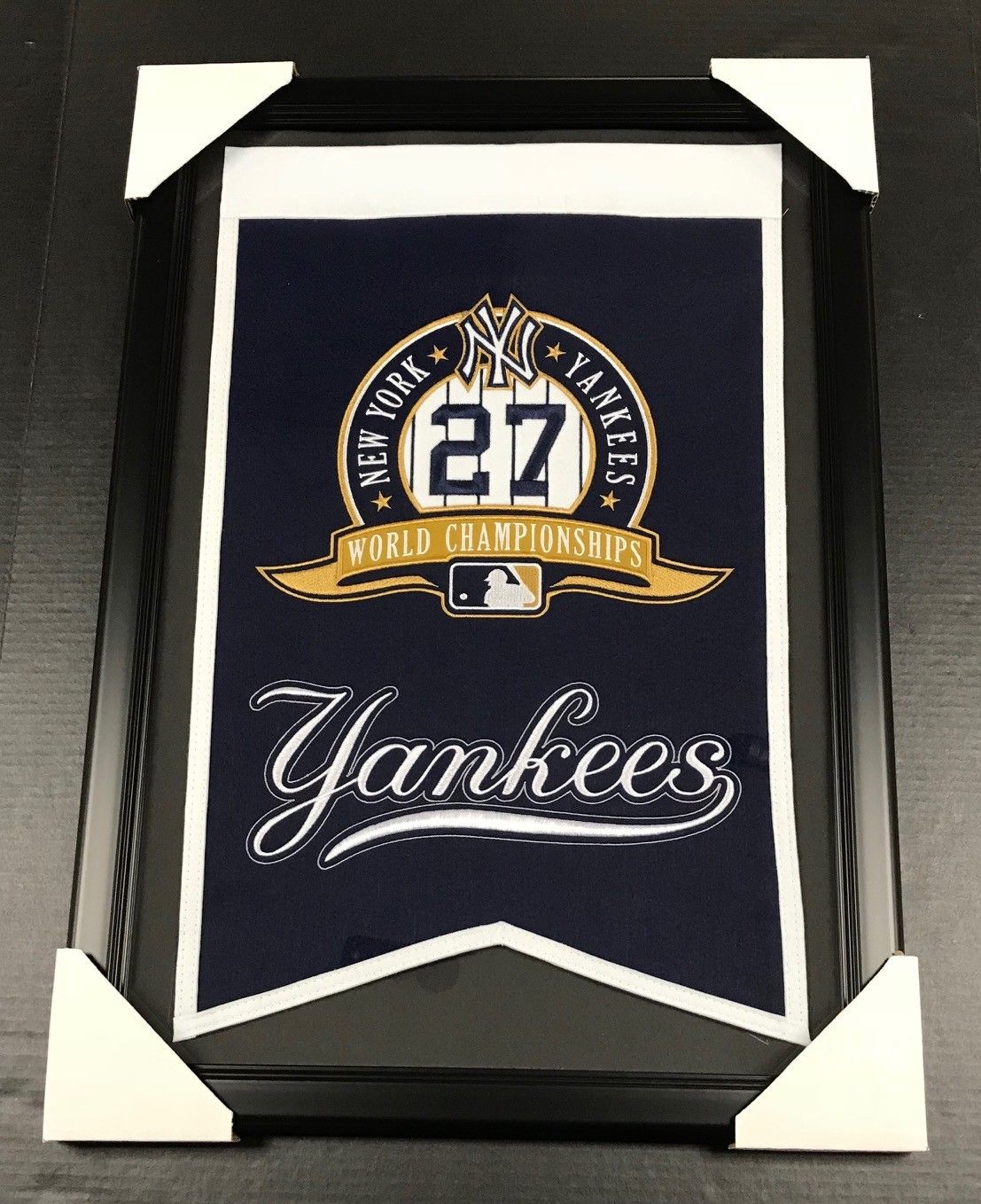 New York Yankees 27x World Series Champions Framed Wool Banner Winning Streak