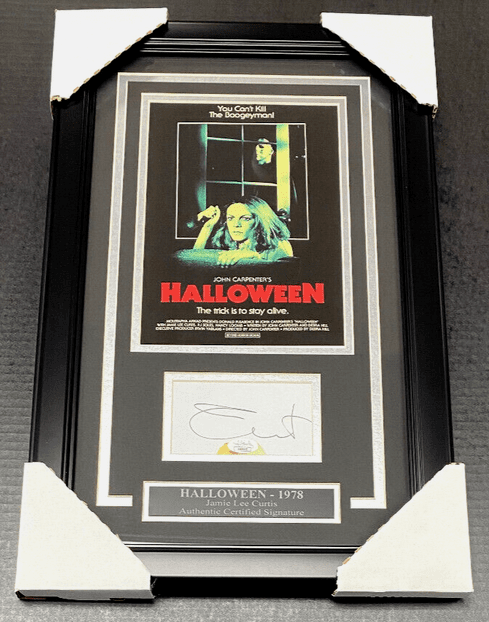 Halloween Jamie Lee Curtis Autographed Cut Framed with 8x10 Photo