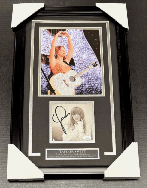 Taylor Swift Autographed CD Insert with 8x10 Photo Framed JSA COA