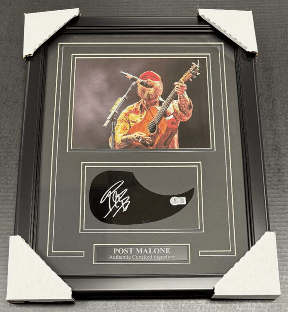 Post Malone Autographed Authentic Pickguard 8x10 Framed Photo