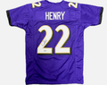 Derrick Henry Baltimore Ravens Autographed Purple Custom Jersey Beckett BAS