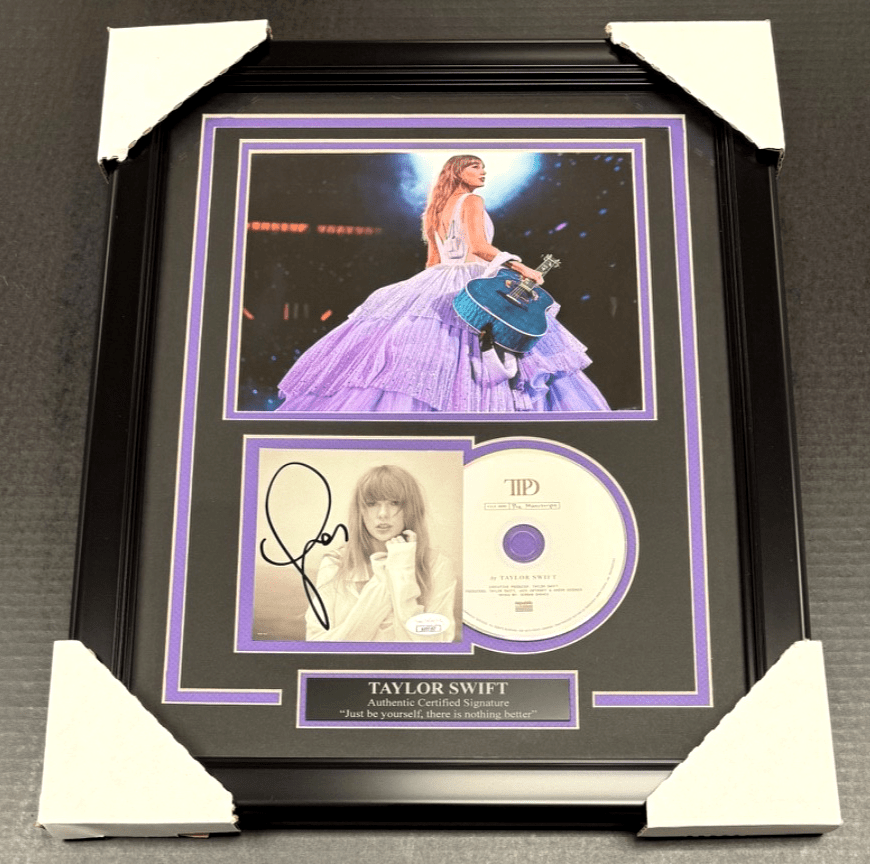 Taylor Swift Autographed CD Insert with 8x10 Photo Framed JSA COA