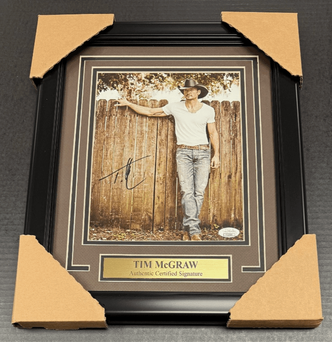 Tim McGraw Autographed 8x10 Framed Photo JSA COA
