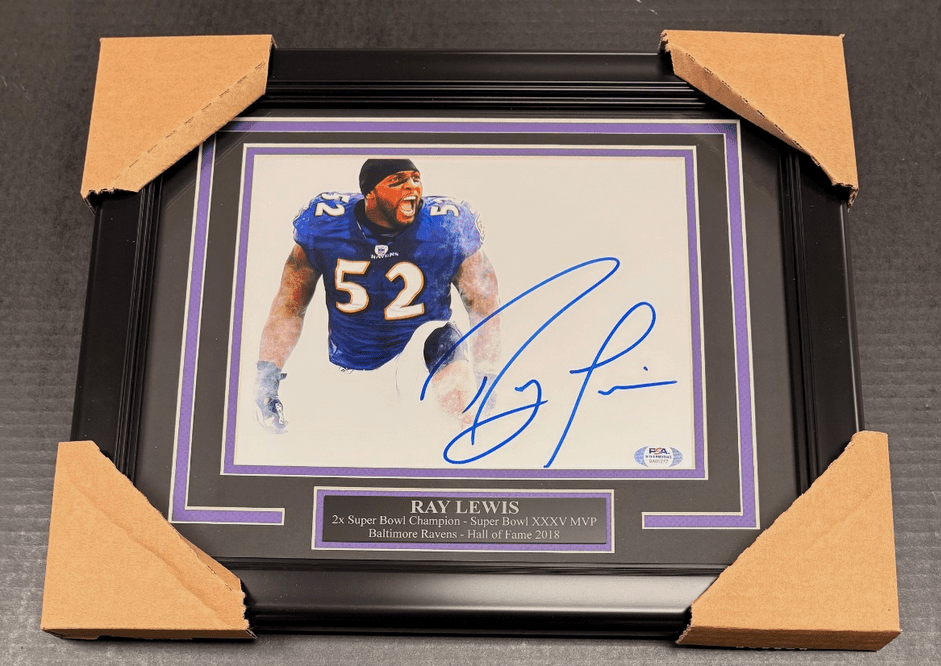 Ray Lewis Autographed Baltimore Ravens Super Bowl MVP Framed 8x10 Photo