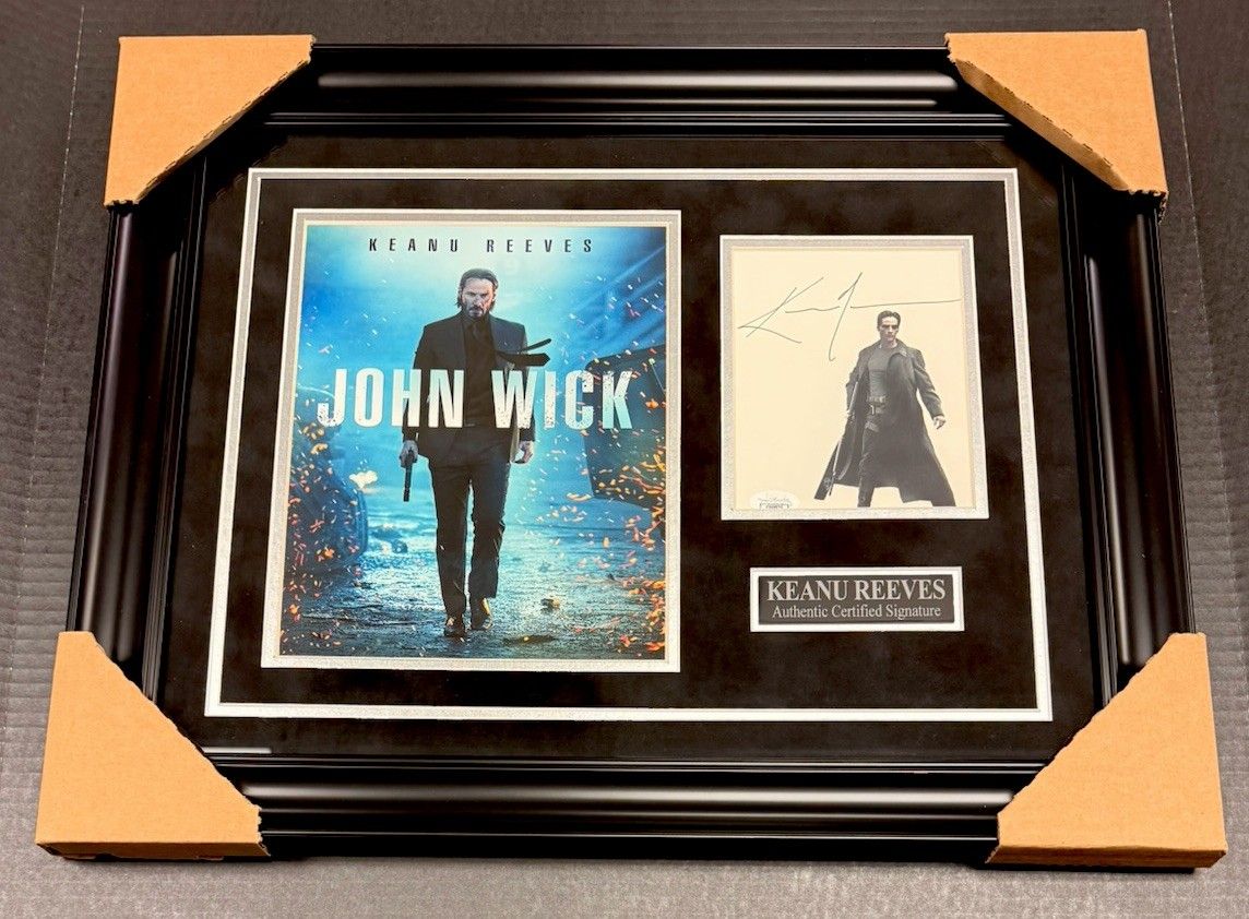 Keanu Reeves Custom Framed Autographed 8x10 Photo John Wick Matrix