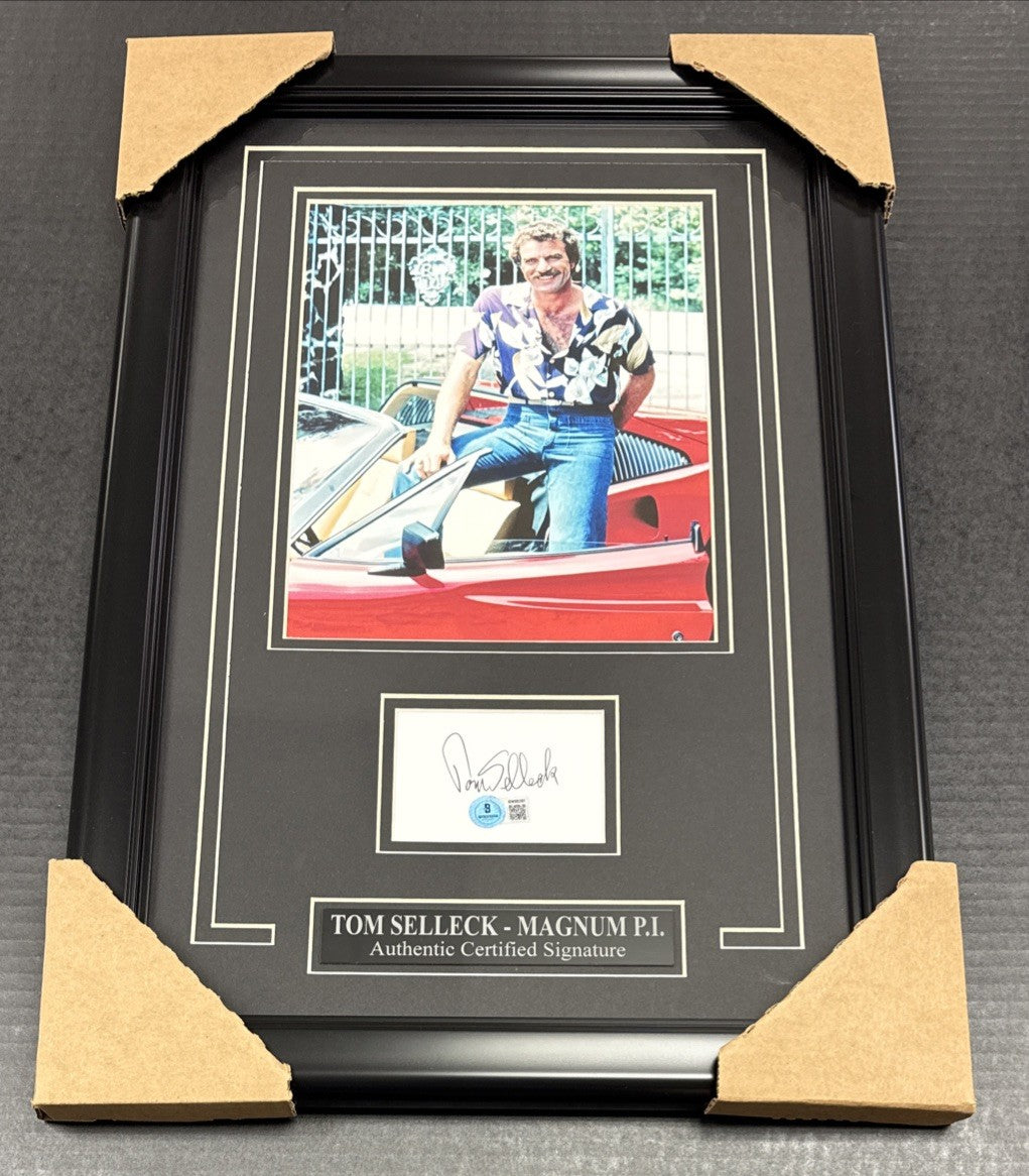 Tom Selleck Signed Autographed Framed Cut 8x10 Photo Magnum PI BCC Beckett