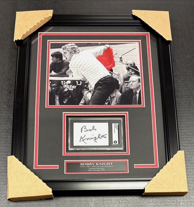 Bobby Knight Autographed SGC Authentic Framed 8x10 Photo Throwing Chair