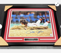 Pete Rose Reds Autographed 16x20 Dive Photo Framed JSA COA