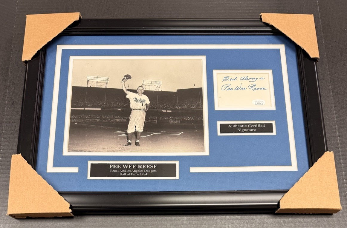 Pee Wee Reese Signed Autographed Cut Framed 8x10 Photo JSA Brooklyn Dodgers