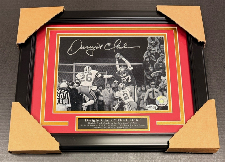 Dwight Clark the Catch 49ers Authentic Autographed Framed 8x10 Photo JSA COA