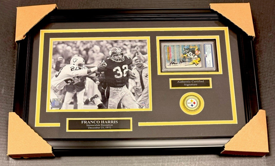 Franco Harris Immaculate Reception Framed 8x10 Autographed Photo