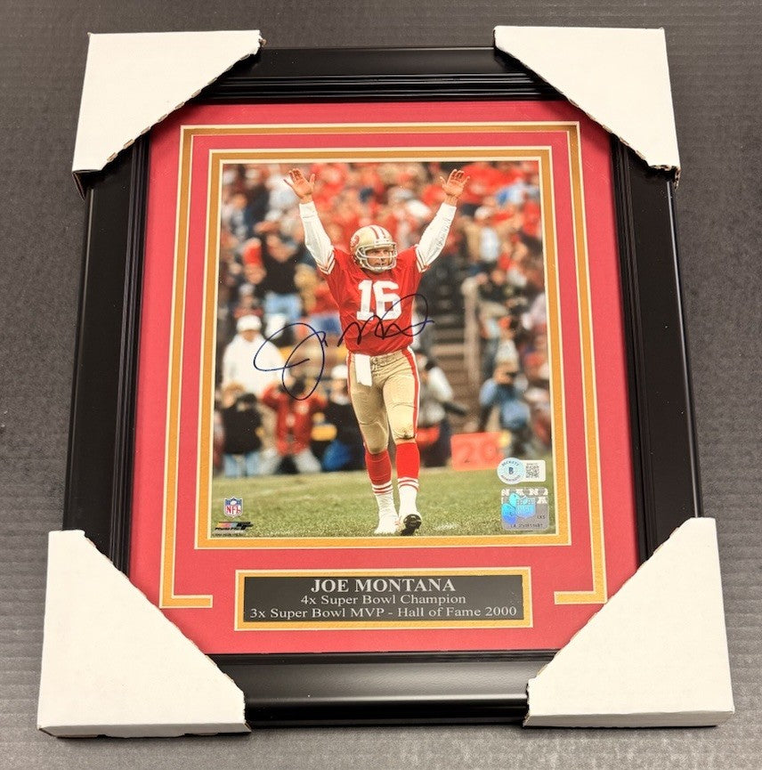 Joe Montana San Francisco 49ers Autographed Framed 8x10 Photo Beckett BAS