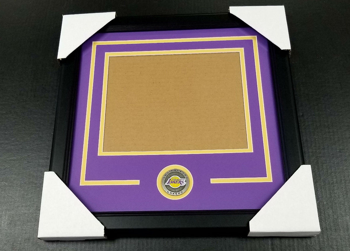 Los Angeles Lakers Medallion Frame Kit 8x10 Photo Double Mat Horizontal