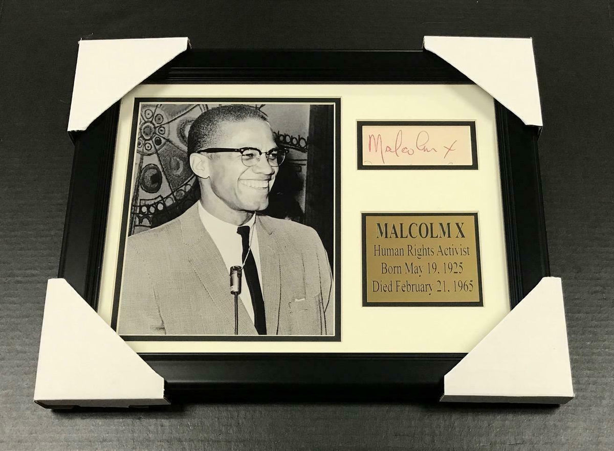 Malcolm X Autographed Cut Signature Facsimile Framed 8x10 Photo