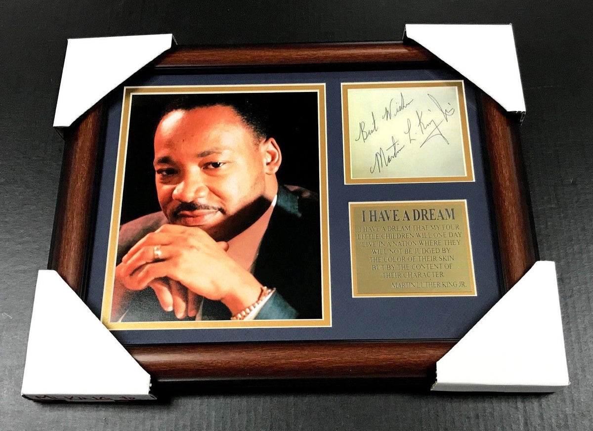 Martin Luther King Jr. Facsimile Autograph Cut Signature Framed 8x10 Photo