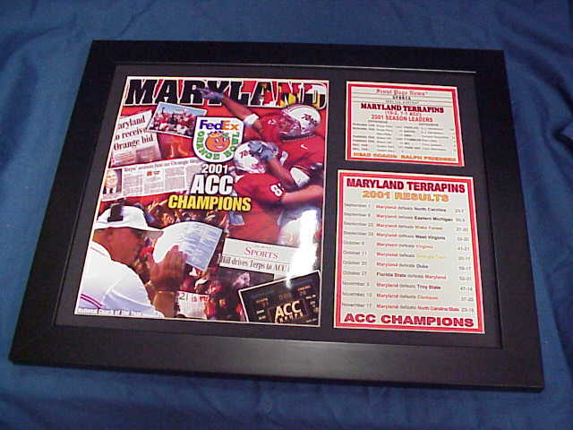 Maryland Terrapins 2001 ACC Champions Orange Bowl 11x14 Framed 8x10 Photo