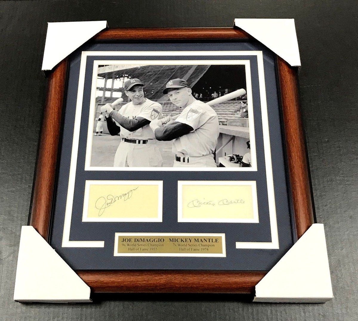 Mickey Mantle Joe DiMaggio Facsimile Reprint Framed 8x10 Photo